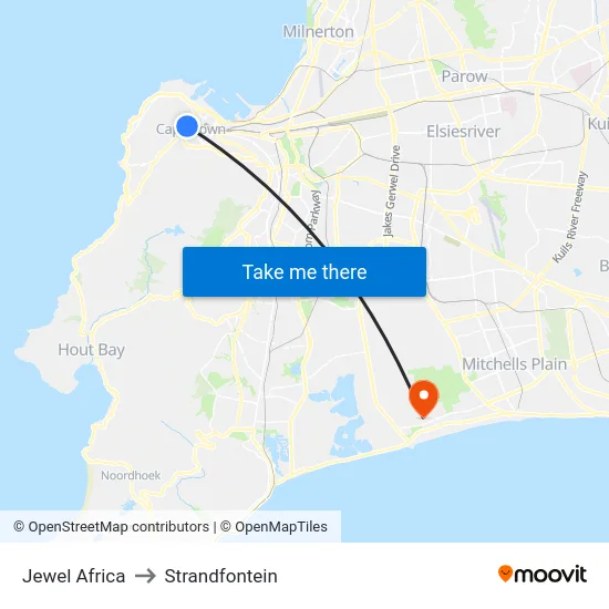 Jewel Africa to Strandfontein map