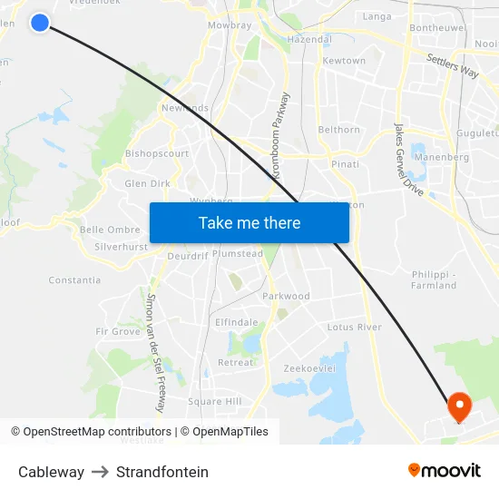 Cableway to Strandfontein map