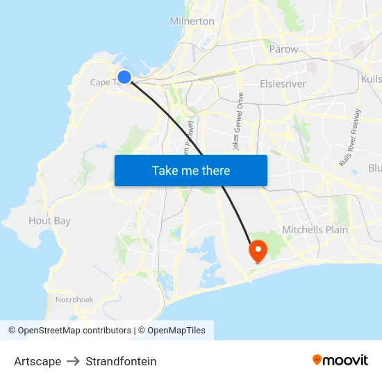 Artscape to Strandfontein map