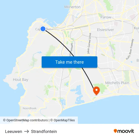 Leeuwen to Strandfontein map