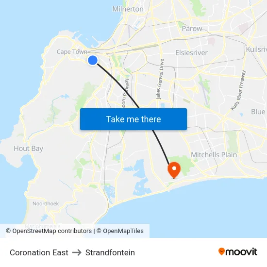 Coronation East to Strandfontein map