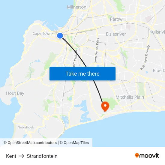 Kent to Strandfontein map