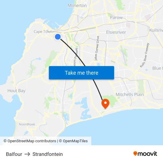 Balfour to Strandfontein map