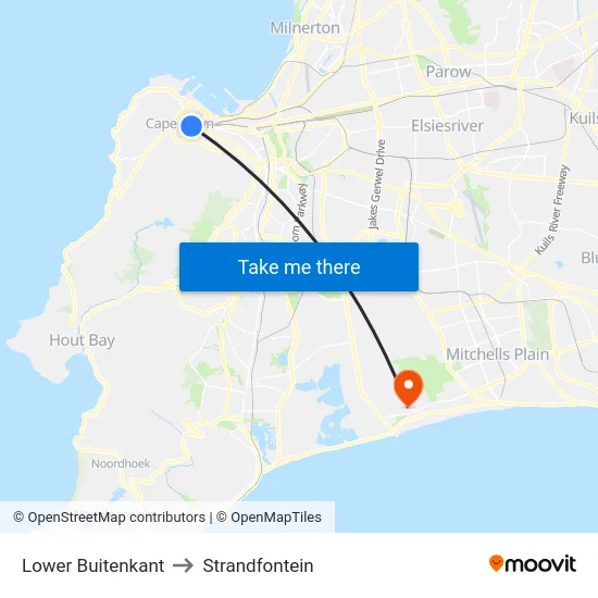 Lower Buitenkant to Strandfontein map