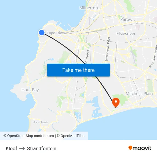 Kloof to Strandfontein map