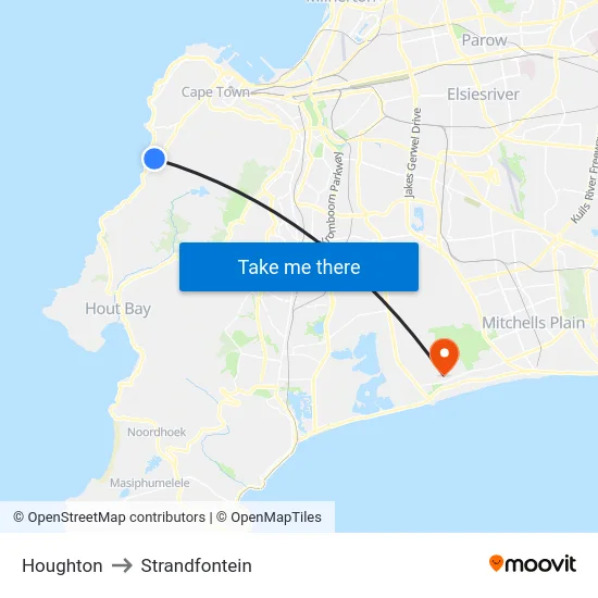 Houghton to Strandfontein map