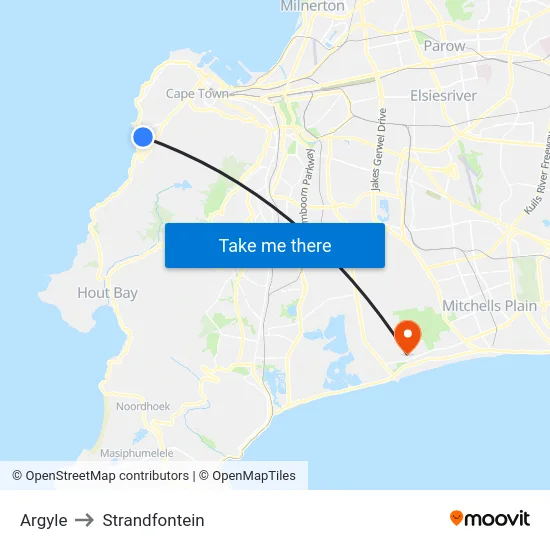 Argyle to Strandfontein map