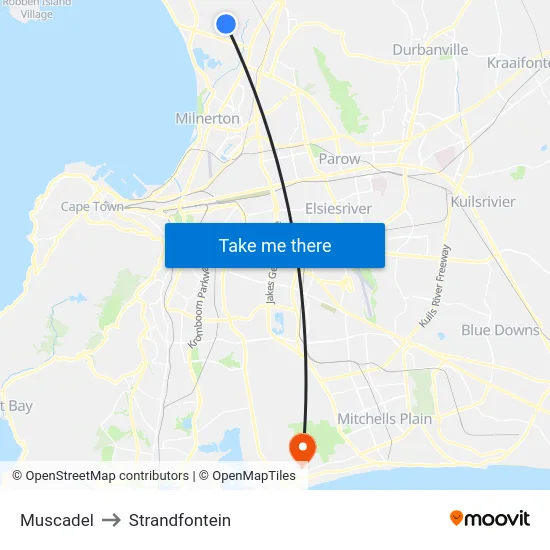 Muscadel to Strandfontein map