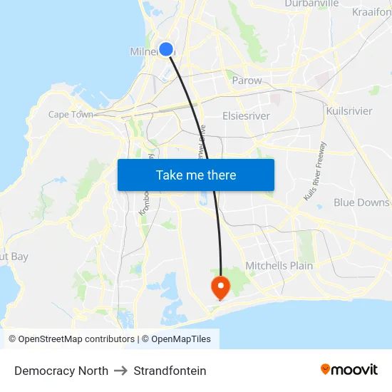 Democracy North to Strandfontein map