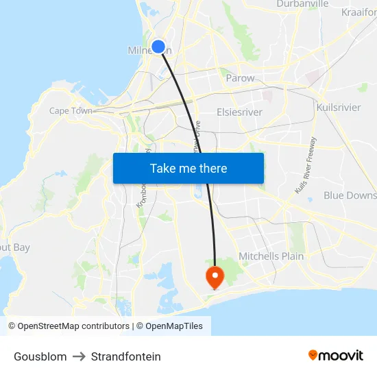 Gousblom to Strandfontein map