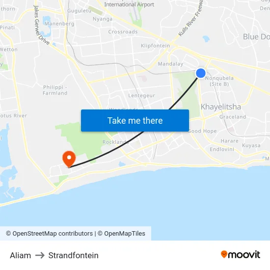 Aliam to Strandfontein map