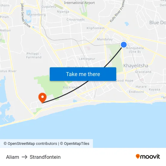 Aliam to Strandfontein map