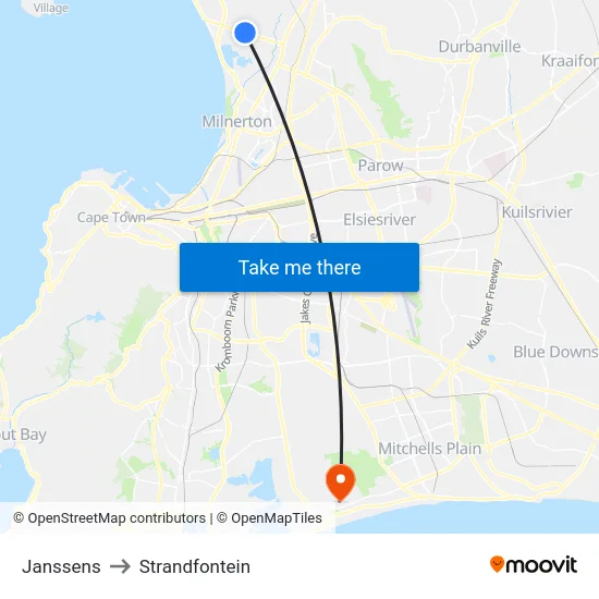 Janssens to Strandfontein map