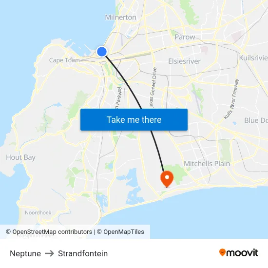 Neptune to Strandfontein map