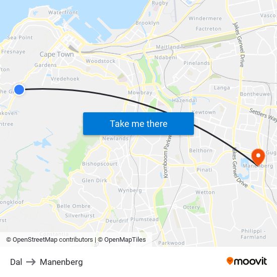 Dal to Manenberg map