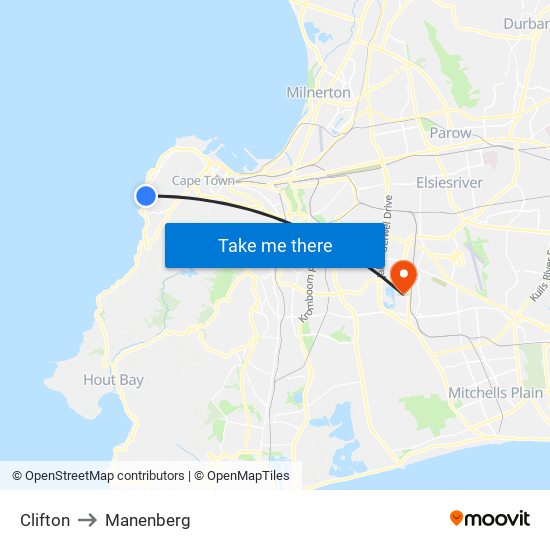 Clifton to Manenberg map