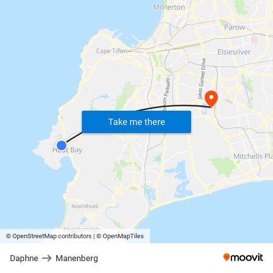 Daphne to Manenberg map