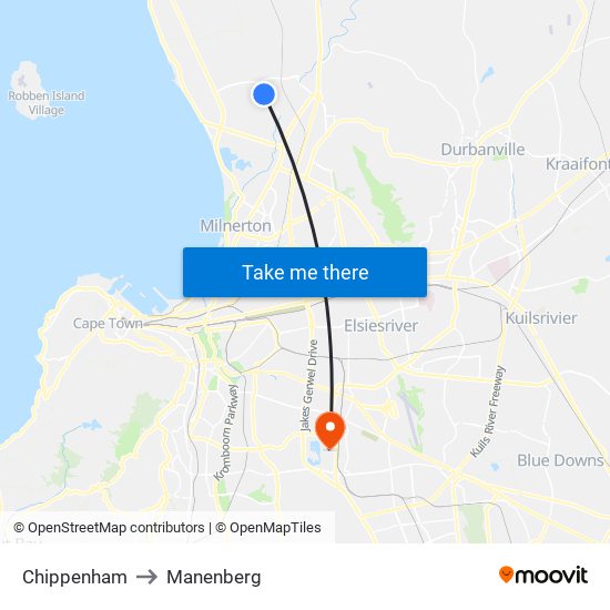 Chippenham to Manenberg map