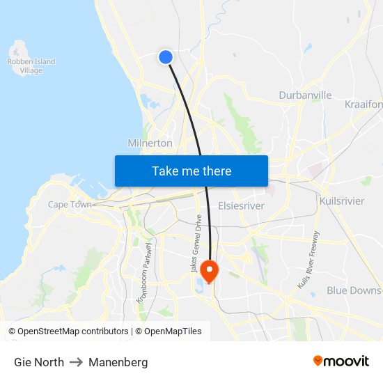 Gie North to Manenberg map