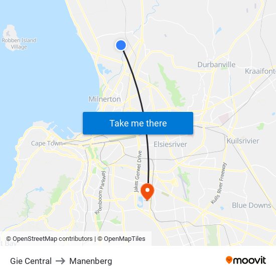 Gie Central to Manenberg map