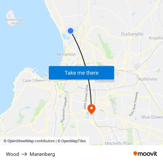 Wood to Manenberg map