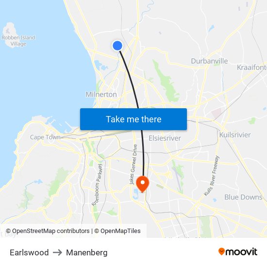 Earlswood to Manenberg map