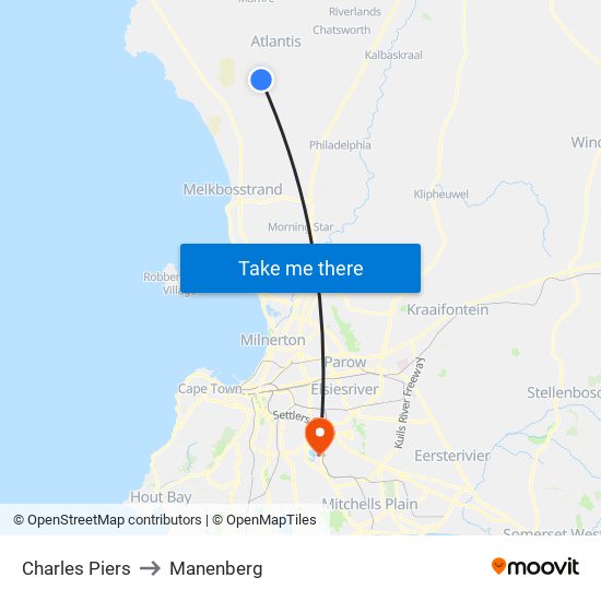 Charles Piers to Manenberg map