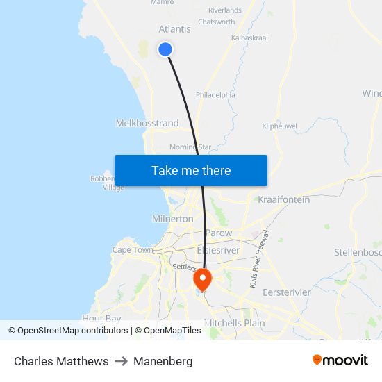 Charles Matthews to Manenberg map