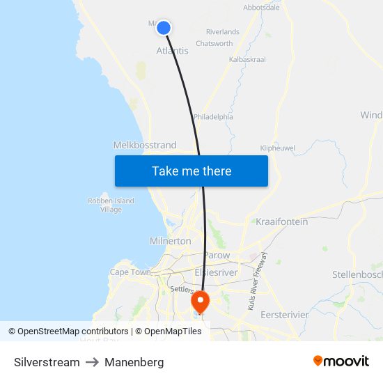 Silverstream to Manenberg map