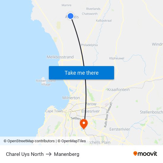 Charel Uys North to Manenberg map