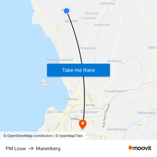 PM Louw to Manenberg map