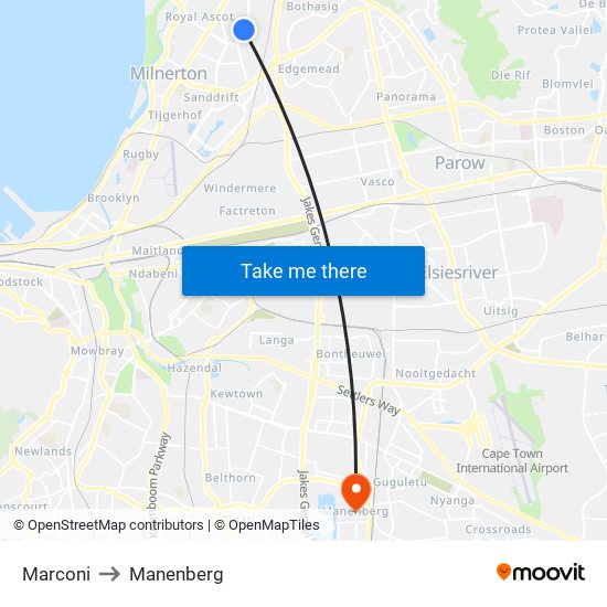 Marconi to Manenberg map