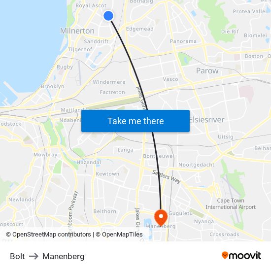 Bolt to Manenberg map