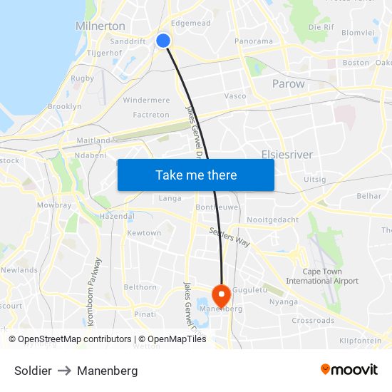 Soldier to Manenberg map