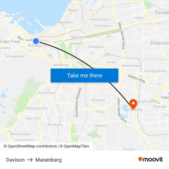 Davison to Manenberg map