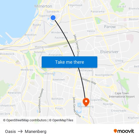 Oasis to Manenberg map