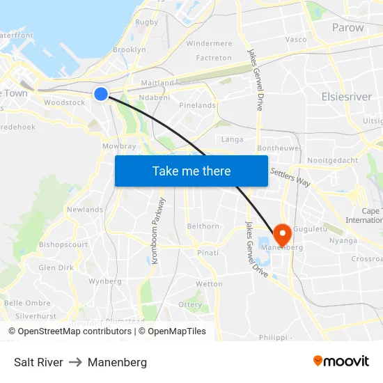 Salt River to Manenberg map