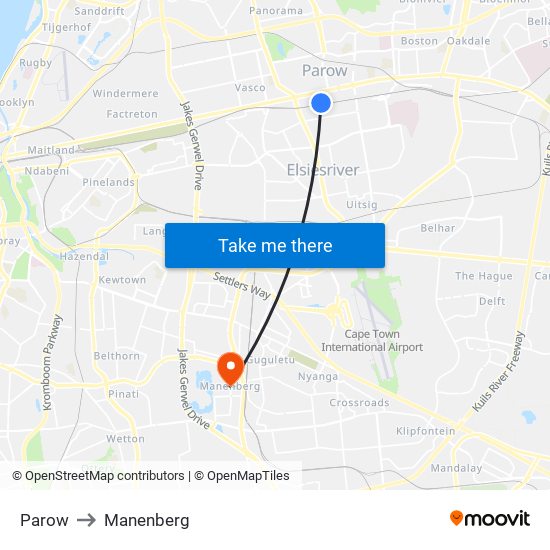 Parow to Manenberg map