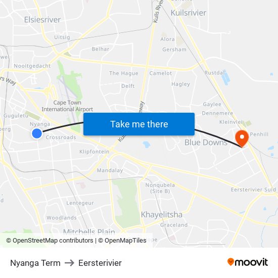 Nyanga Term to Eersterivier map