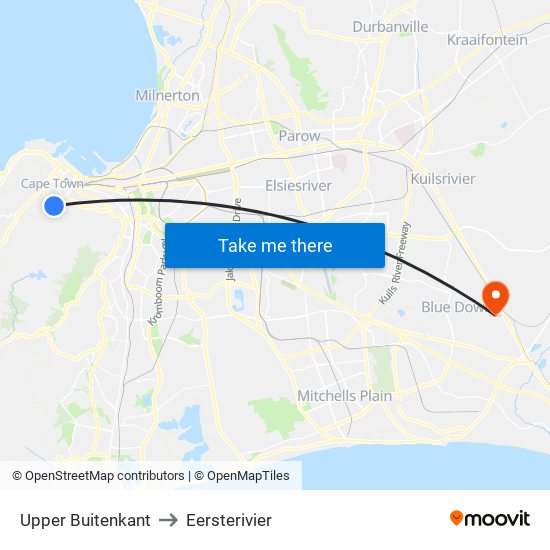 Upper Buitenkant to Eersterivier map