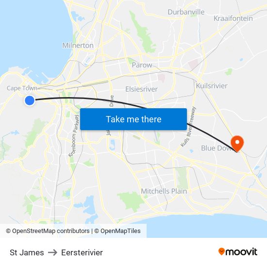 St James to Eersterivier map