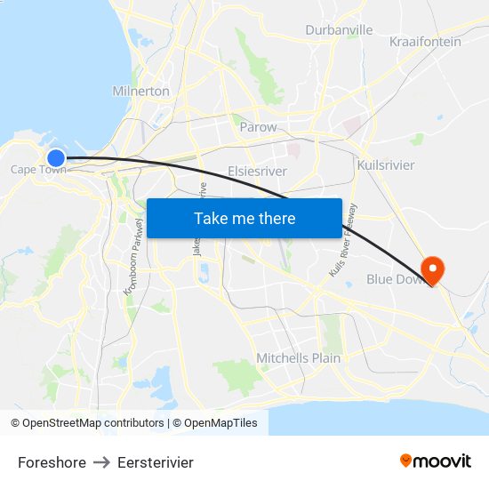 Foreshore to Eersterivier map