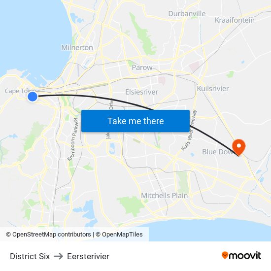 District Six to Eersterivier map