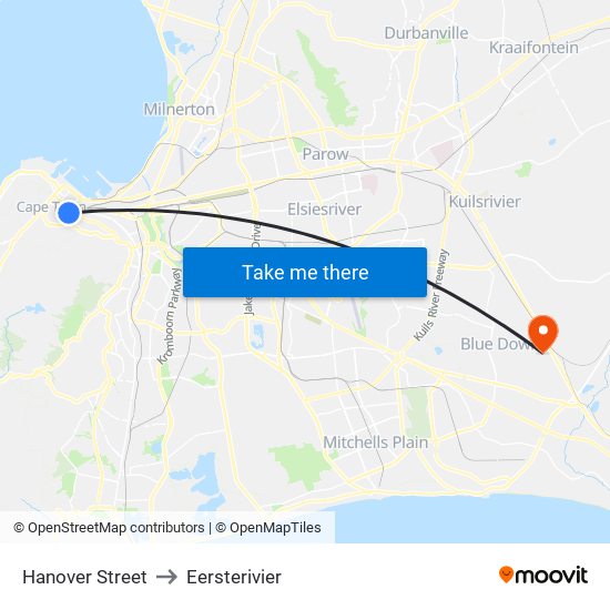 Hanover Street to Eersterivier map