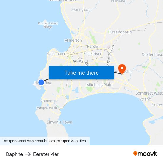 Daphne to Eersterivier map