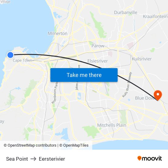 Sea Point to Eersterivier map