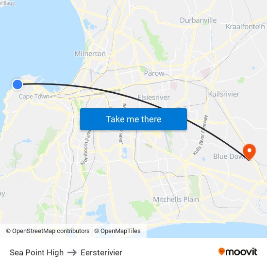 Sea Point High to Eersterivier map