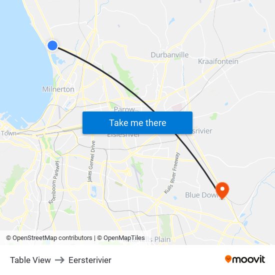 Table View to Eersterivier map