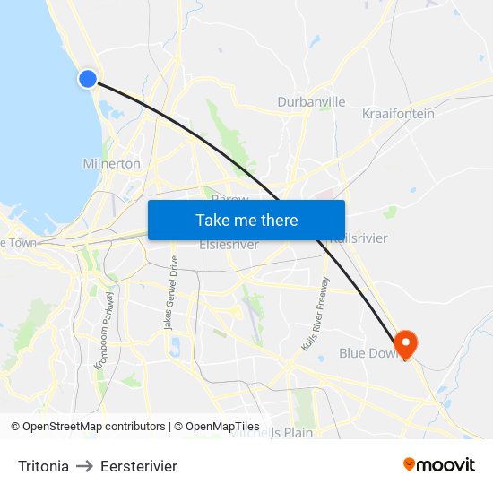 Tritonia to Eersterivier map
