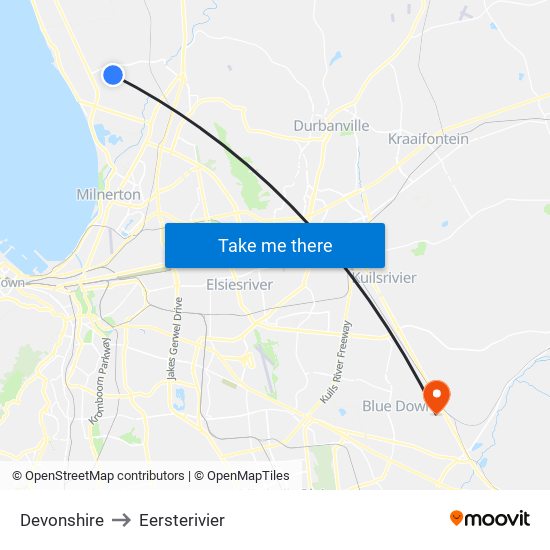 Devonshire to Eersterivier map